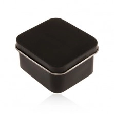 Dárková krabička na prsten z kovu, matný černý povrch