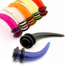Akrylový taper do ucha - dráp v různých barvách a velikostech, gumičky