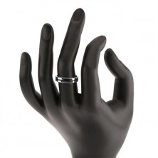 Stříbrný prsten 925 - glazovaný černý pás, hladký a lesklý povrch