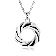 Stříbrný náhrdelník 925, obrys kruhu se zatočenými liniemi - věnec
