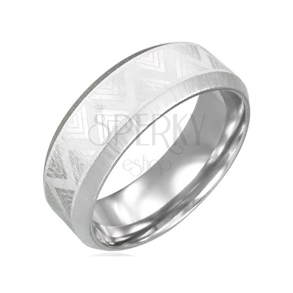 Ocelový prsten se zkosenými hranami - Triangel