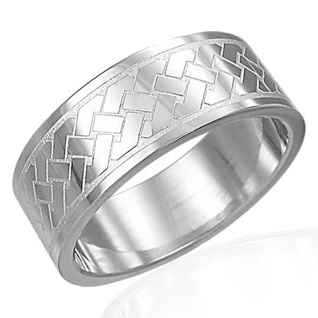Prsten z chirurgické oceli - Keltský pletený vzor - Velikost: 62