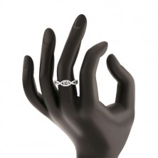 Zásnubní prsten ze stříbra 925, zirkonové vlny, vystupující kulatý zirkon