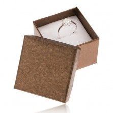 Matná krabička na prsten, náušnice a přívěsek v bronzovém odstínu