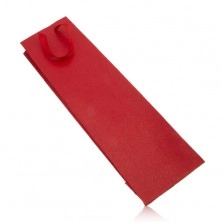 Červená podlouhlá taška na dárek, lesklé červené stužky