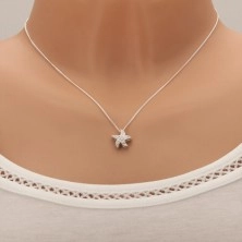 Stříbrný náhrdelník 925, mořská hvězdice zdobená malými kulatými zirkony