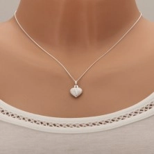 Třpytivý stříbrný náhrdelník 925, plné rovnoměrné srdíčko, nastavitelný