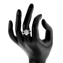 Stříbrný prsten 925, čirý zrnkovitý zirkon s dvojitým lemem