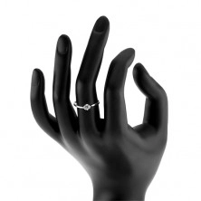 Prsten ze stříbra 925, třpytivý kulatý zirkon v kotlíku