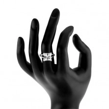 Zásnubní stříbrný 925 prsten s masivním čtvercovým zirkonem