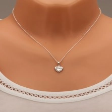 Nastavitelný náhrdelník, srdíčko s nápisem "Sister", stříbro 925