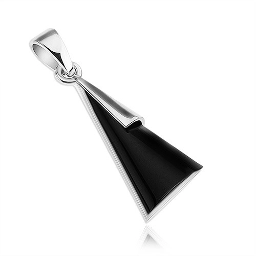 Přívěsek - stříbro 925, trojúhelník s imitací černého onyxu