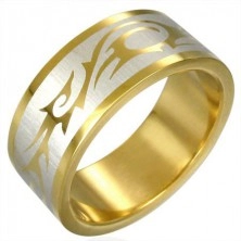 Prsten zlaté barvy - TRIBAL SYMBOL