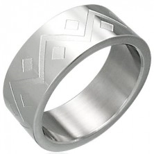 Prsten z chirurgické oceli - geometrický vzor