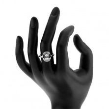 Zásnubní prsten, stříbro 925, čirý zirkon - motýlek, zdvojený lem