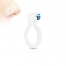 Fake piercing do nosu z Bioflexu, třpytivý zirkonek, různé barvy