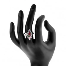 Stříbrný 925 prsten, třpytivé zirkony různých barev, čirý lem