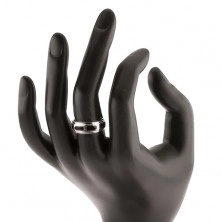 Prsten ze stříbra 925, obdélníky v černém barevném provedení, vysoký lesk