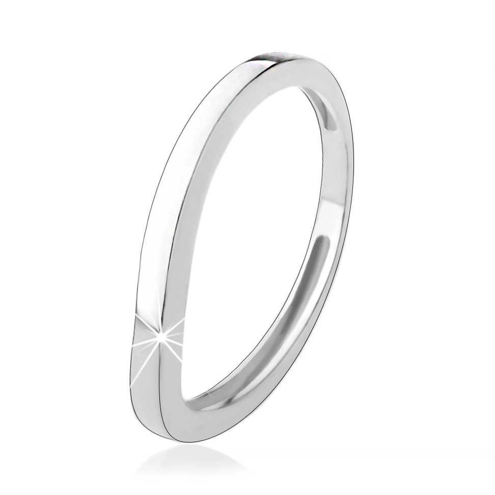 Stříbrný prsten 925, zvlněná linie, lesklý hladký povrch - Velikost: 54