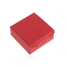 Dárková krabička na prsten a náušnice, červená barva, šikmé rýhy