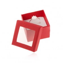 Papírová krabička na prsten nebo náušnice, průhledná vrchní část