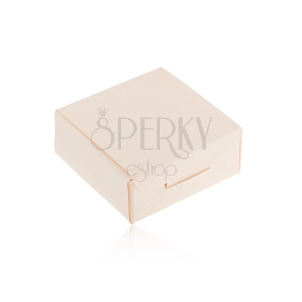 Papírová krabička na dárek - prsten, přívěsek nebo náušnice, krémová barva