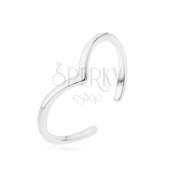 Nastavitelný prsten ze stříbra 925, zrcadlový lesk, zašpičatělá linie