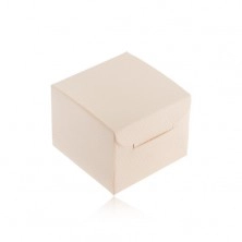 Krémová dárková krabička na prsten, náušnice nebo přívěsek, šikmé zářezy