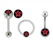 Sada piercingů - logo Červená hvězda