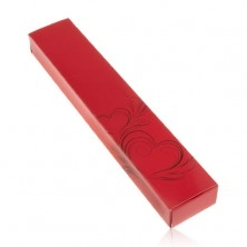 Červená papírová krabička na řetízek, náramek nebo hodinky, černý ornament