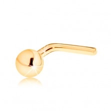 Piercing do nosu ve žlutém 14K zlatě - drobná lesklá kulička, 2 mm