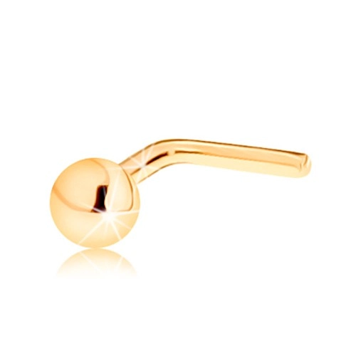 Piercing do nosu ve žlutém 14K zlatě - drobná lesklá kulička, 2 mm