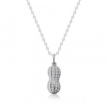 Náhrdelník ze stříbra 925, blýskavý burský oříšek s kulatými perličkami