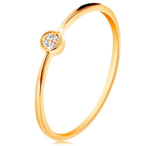 Prsten ve žlutém zlatě 585 - kruh vykládaný kulatými zirkony čiré barvy - Velikost: 52