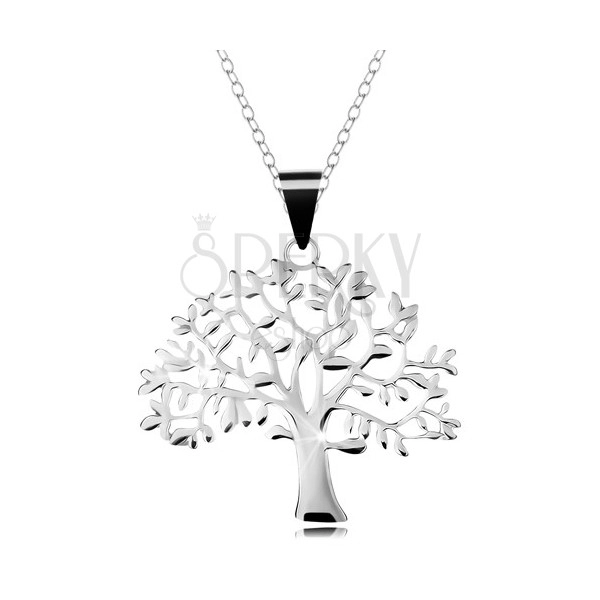 Stříbrný 925 náhrdelník, řetízek a přívěsek - velký košatý strom života