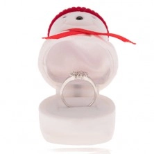 Dárková krabička na prsten, sněhulák s červenou čepicí