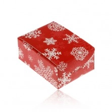 Krabička červené barvy na řetízek, náhrdelník, nebo set, zimní motiv