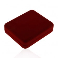 Tmavě červená velká krabička na řetízek nebo náhrdelník, sametový povrch
