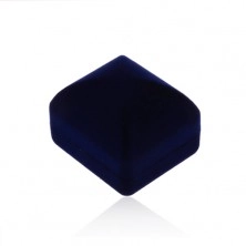 Sametová krabička na prsten nebo náušnice, tmavě modrý vypouklý povrch