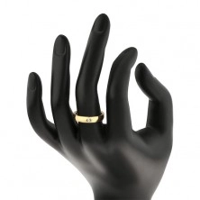 Prsten z oceli 316L ve zlatém odstínu, zrcadlový lesk, vsazený čirý zirkon, 4 mm