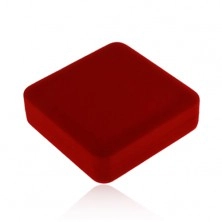 Červená dárková krabička na řetízek nebo náhrdelník, sametový povrch
