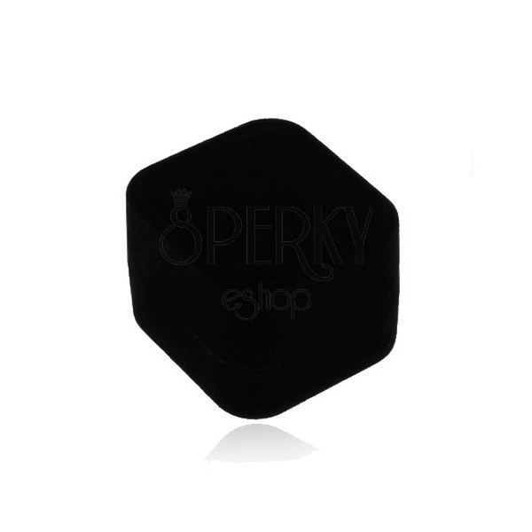 Dárková krabička na prsten nebo náušnice, hranatý tvar, černý odstín