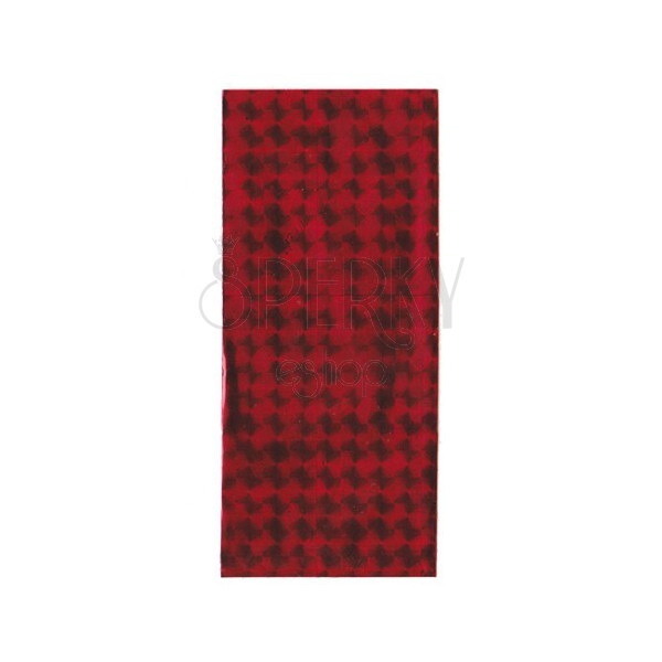 Červený celofánový dárkový sáček s lesklými čtverečky