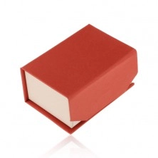 Červeno-béžová krabička na prsten nebo náušnice, magnetické uzavírání