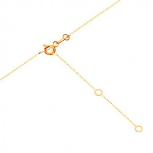 Zlatý náhrdelník 375 - řetízek z oválných oček, vyřezávané srdce v kruhu