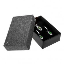 Černá dárková krabička na sadu nebo náhrdelník - třpytivý povrch