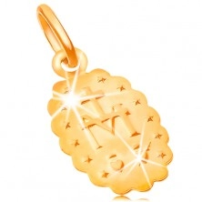 Přívěsek ze žlutého zlata 14K - oboustranný medailonek s Pannou Marií