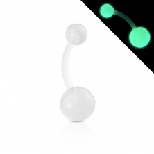Bioflex, piercing do pupíku - kuličky s malými bublinkami, svítící ve tmě