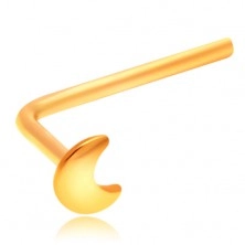Piercing do nosu ze žlutého zlata 585 se srpkem měsíce, kolmo zahnutý