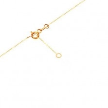 Diamantový náhrdelník ze žlutého 14K zlata - čirý briliant v objímce, tenký řetízek